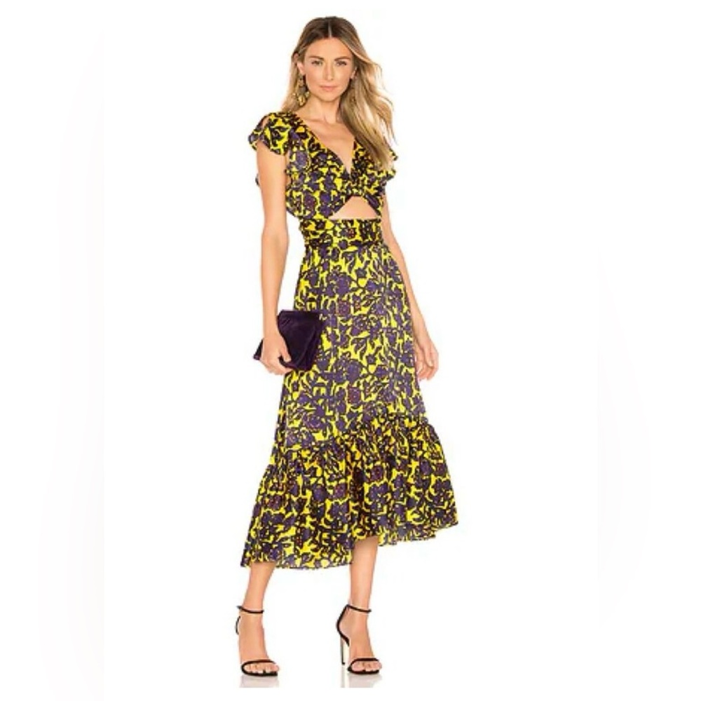 A.L.C. Valencia Silk Dress W/Cut Out & Flutter Sleevrs
